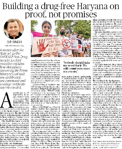 Building a drug-free Haryana on proof, not promises